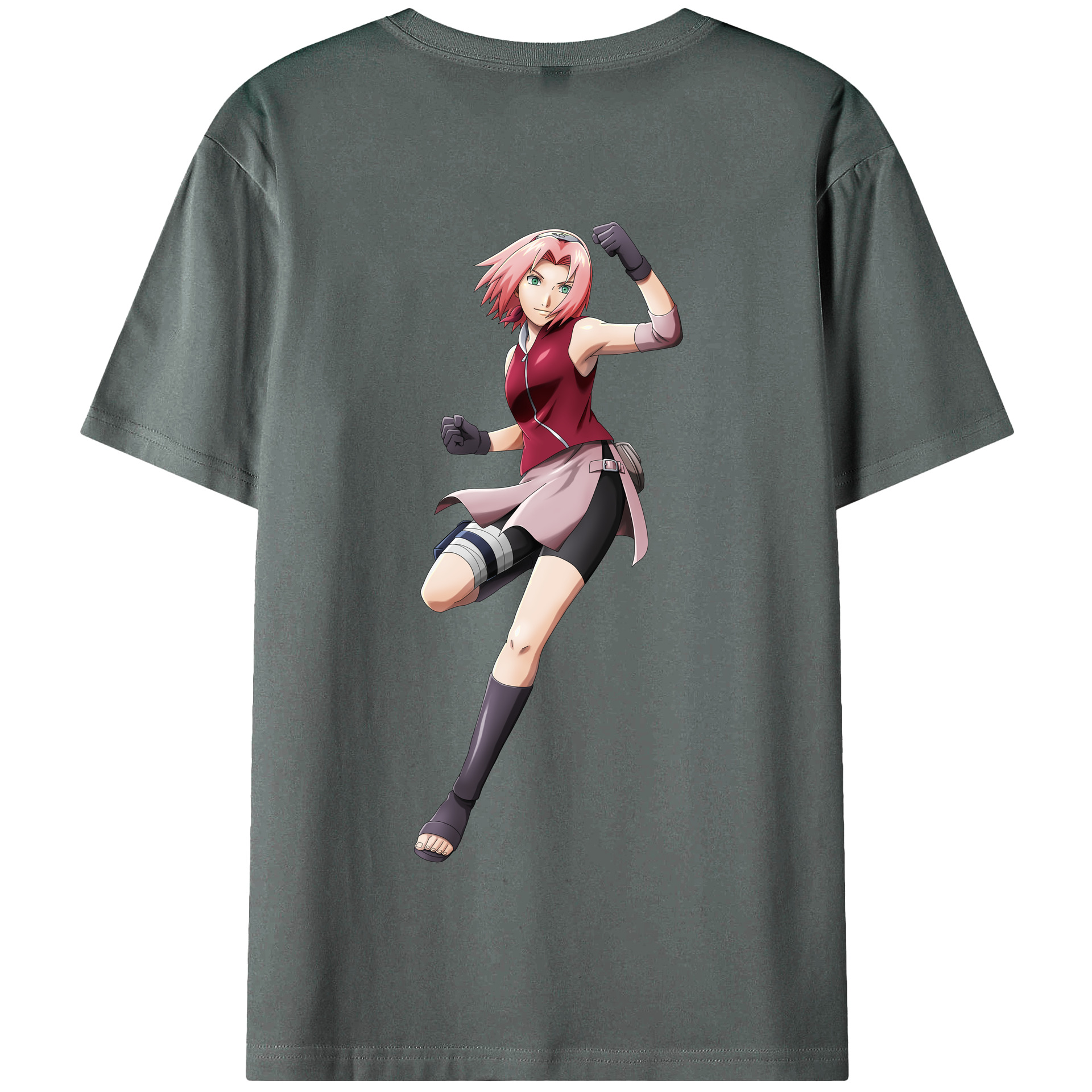 （画像用） NARUTO -ナルト- 春野サクラ Haruno Sakura 綿100％半袖Tシャツ（背面プリント）